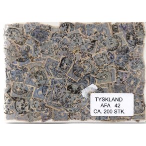 Tyskland AFA 42. 200 Stk. Stemplet/Ustemplet