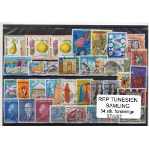 Tunesien Samling - 34 Stk. Stemplet/Ustemplet