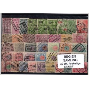 Belgien - Jernbanem&aelig;rker Samling - 39 stk. Stemplet/Ustemplet