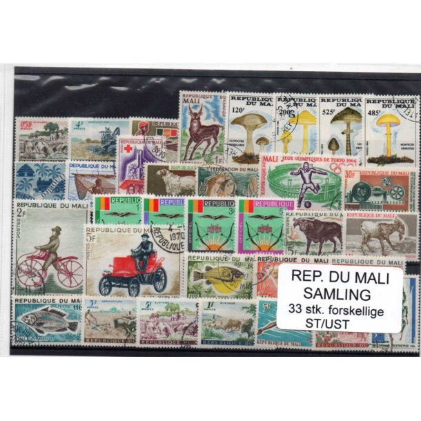 Rep. Du Mali Samling - 33 Stk. Stenplet/Ustemplet.