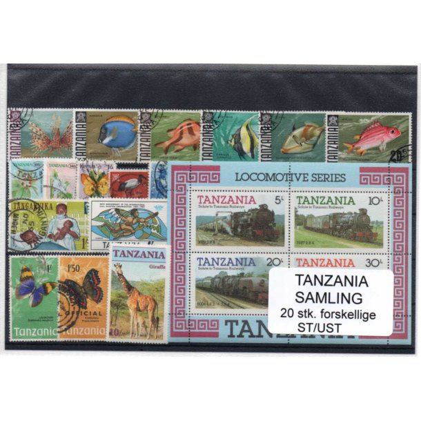Tanzania Samling. 20 Stk. Stemplet/Ustemplet