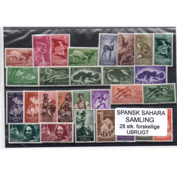 Spansk Sahara Samling. 28 Stk. Stemplet/Ustemplet