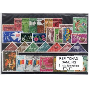 Tchad Samling. 31 Stk. Stemplet/Ustemplet