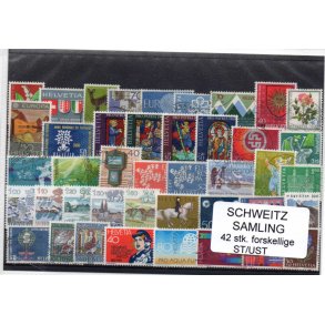 Schweiz Samling. 42 Stk. Stemplet/Ustemplet