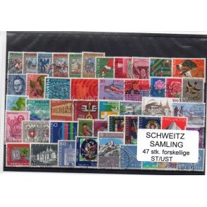 Schweiz Samling. 47 Stk. Stemplet/Ustemplet