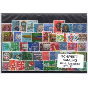 Schweiz Samling. 46 Stk. Stemplet/Ustemplet