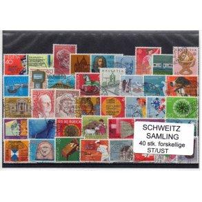 Schweiz Samling. 40 Stk. Stemplet/Ustemplet