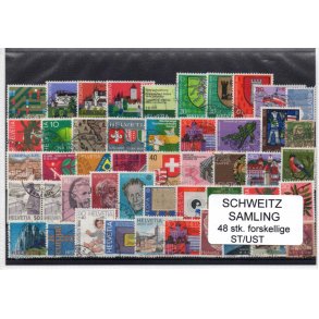 Schweiz Samling. 48 Stk. Stemplet/Ustemplet