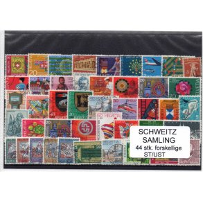 Schweiz Samling. 44 Stk. Stemplet/Ustemplet