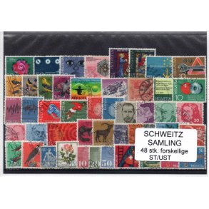 Schweiz Samling. 48 Stk. Stemplet/Ustemplet