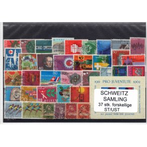 Schweiz Samling. 37 Stk. Stemplet/Ustemplet