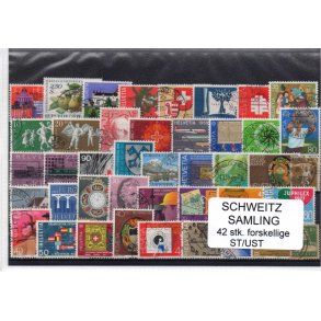 Schweiz Samling. 42 Stk. Stemplet/Ustemplet