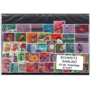 Schweiz Samling. 43 Stk. Stemplet/Ustemplet