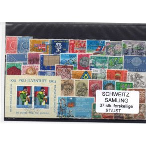 Schweiz Samling. 37 Stk. Stemplet/Ustemplet