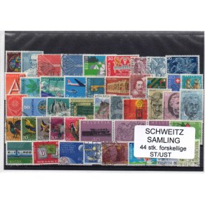 Schweiz Samling. 44 Stk. Stemplet/Ustemplet