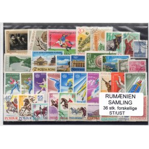 Rum&aelig;nien Samling 36 Stk. Stemplet/Ustemplet
