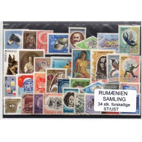 Rum&aelig;nien Samling 34 Stk. Stemplet/Ustemplet