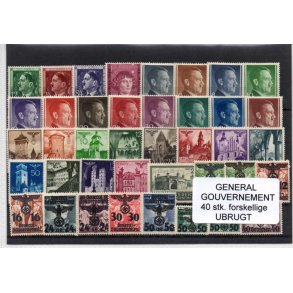 Generalgouvernernement Samling - 40 Stk. Stemplet/Ustemplet