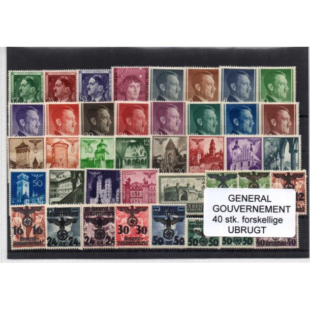 Generalgouvernernement Samling - 40 Stk. Stemplet/Ustemplet