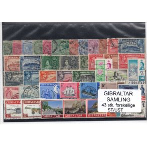 Gibraltar Samling - 43 Stk. Stemplet/Ustemplet