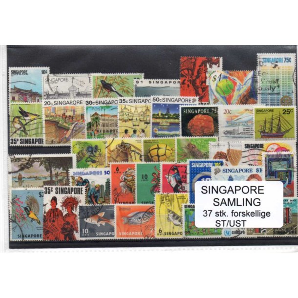 Singapore Samling. 37 Stk. Stemplet/Ustemplet