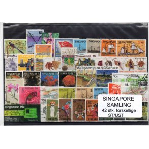 Singapore Samling. 42 Stk. Stemplet/Ustemplet