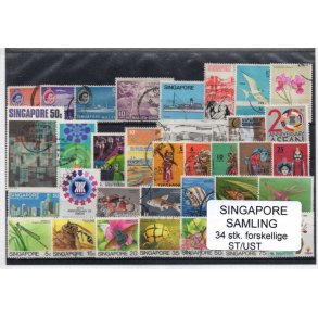 Singapore Samling. 34 Stk. Stemplet/Ustemplet