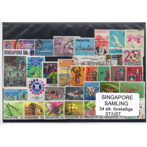 Singapore Samling. 34 Stk. Stemplet/Ustemplet