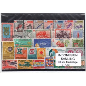Indonesien Samling. 30 Stk. Stemplet/Ustemplet
