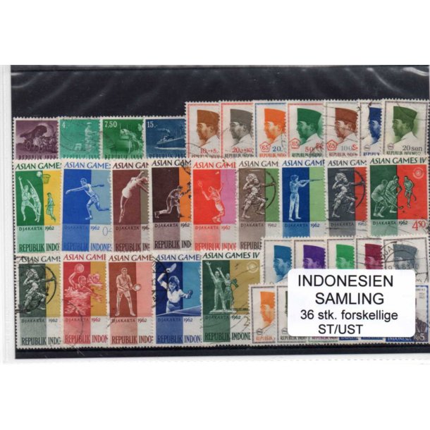 Indonesien Samling. 36 Stk. Stemplet/Ustemplet