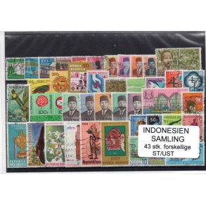 Indonesien Samling. 43 Stk. Stemplet/Ustemplet