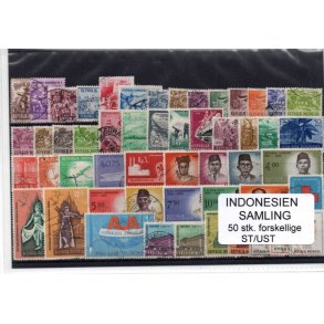 Indonesien Samling. 50 Stk. Stemplet/Ustemplet
