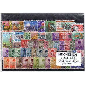 Indonesien Samling. 58 Stk. Stemplet/Ustemplet