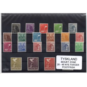 Tysk.Besæt. Zone - AFA 28 - 48 - (Nye Farver) Postfrisk