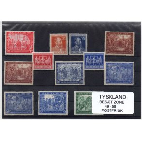 Tysk.Besæt. Zone - AFA 49 - 58 Postfrisk