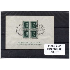 Tyskland - Miniark 641 - Takket - Stemplet