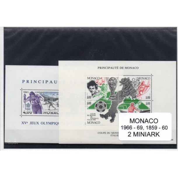 Monaco - Afa 1966-69 -1859-60 -2 Miniark - Postfrisk