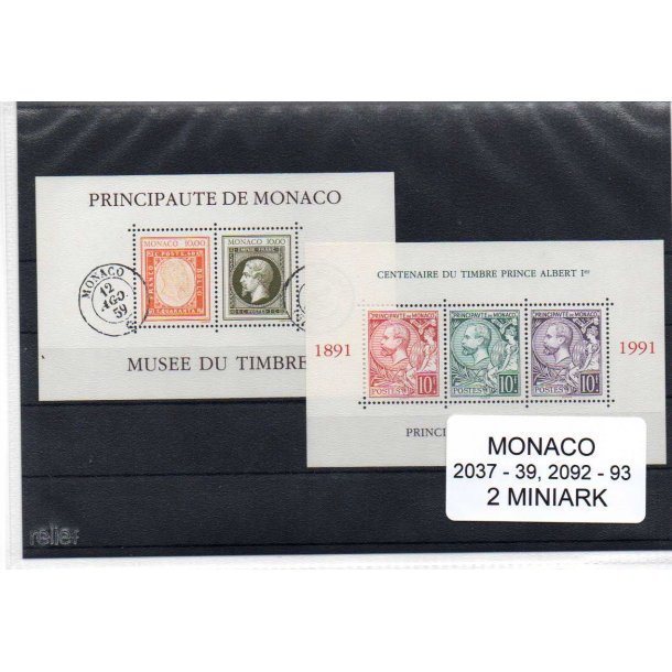 Monaco - Afa 2037 -39 - 2092 - 93 -2 Miniark - Postfrisk