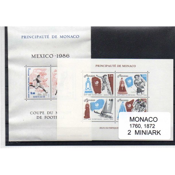 Monaco - Afa 1760 - 1872 - 2 Miniark - Postfrisk