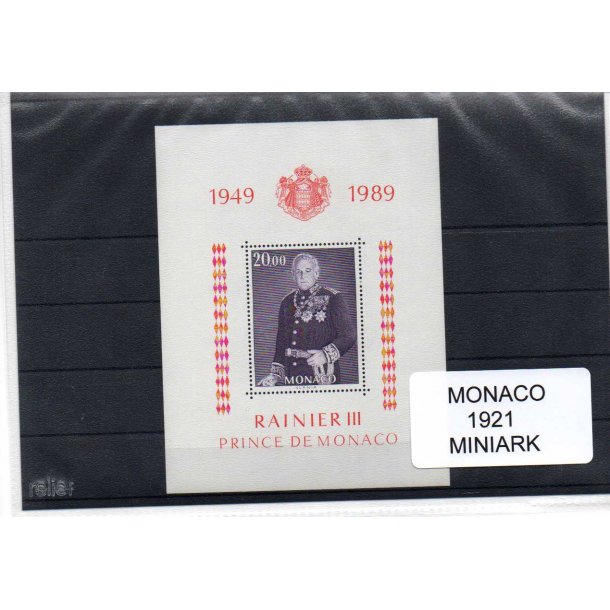 Monaco - Afa 1921 Miniark - Postfrisk