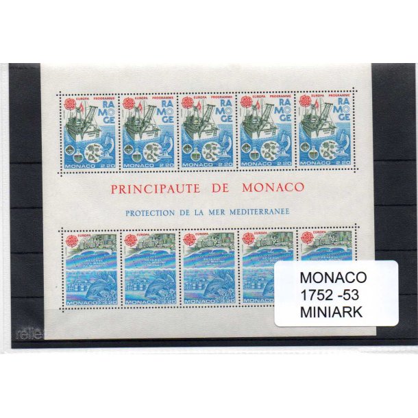 Monaco - Afa 1752 - 53 - Europa - Miniark - Postfrisk