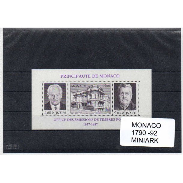 Monaco - Afa 1790 - 92 Miniark - Postfrisk