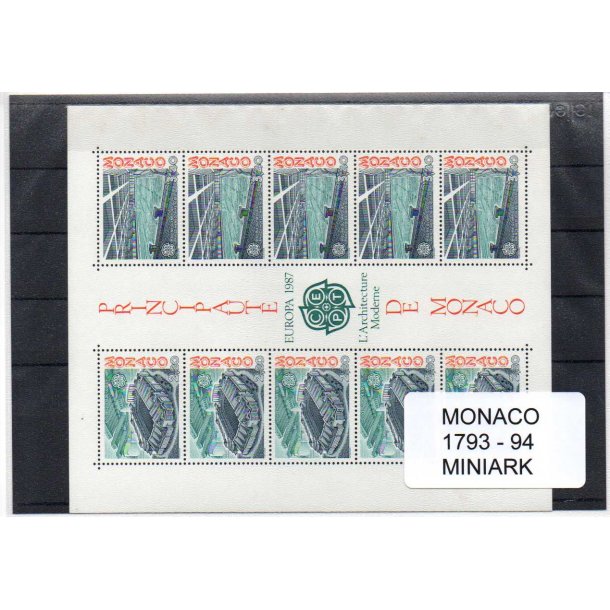 Monaco - Afa 1793 - 94 - Miniark - Postfrisk