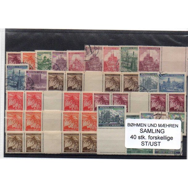 B&oslash;hmen und M&auml;hern Samling - 40 Stk. Stemplet/Ustemplet