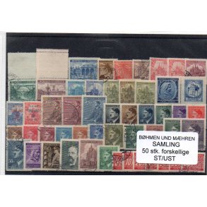 Bøhmen und Mähern Samling - 50 Stk. Stemplet/Ustemplet