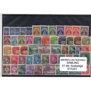 Bøhmen und Mähern Samling - 51 Stk. Stemplet/Ustemplet