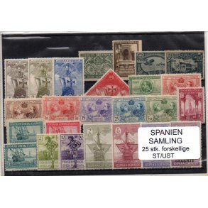 Spanien Samling - 25 Stk. Stemplet/Ustemplet