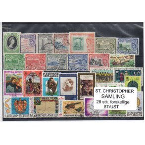 St. Christopher N.A. Samling - 28 Stk. Stemplet/Ustemplet