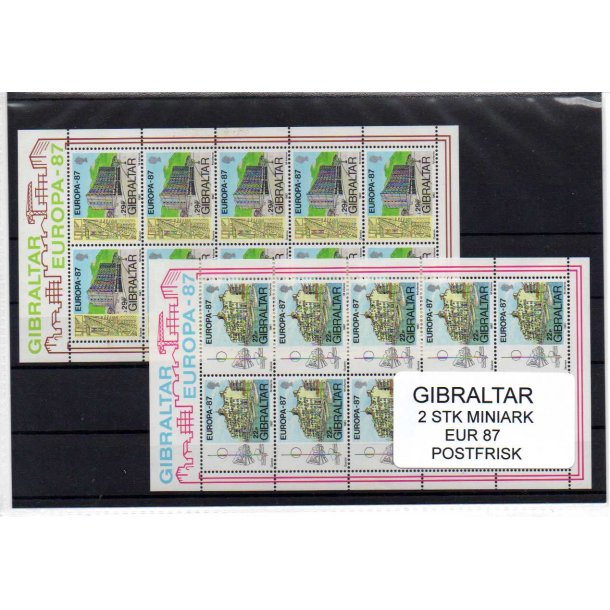 Gibraltar - Europa 87 - 2 Miniark - Postfrisk