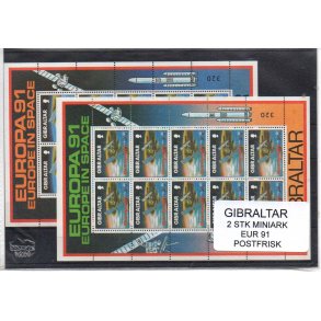Gibraltar - Europa 91- 2 Miniark - Postfrisk